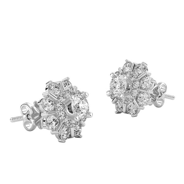 Bông Tai Kim Cương Tự Nhiên Vàng 18K