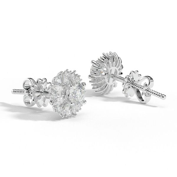 Bông Tai Kim Cương Tự Nhiên Vàng 18K