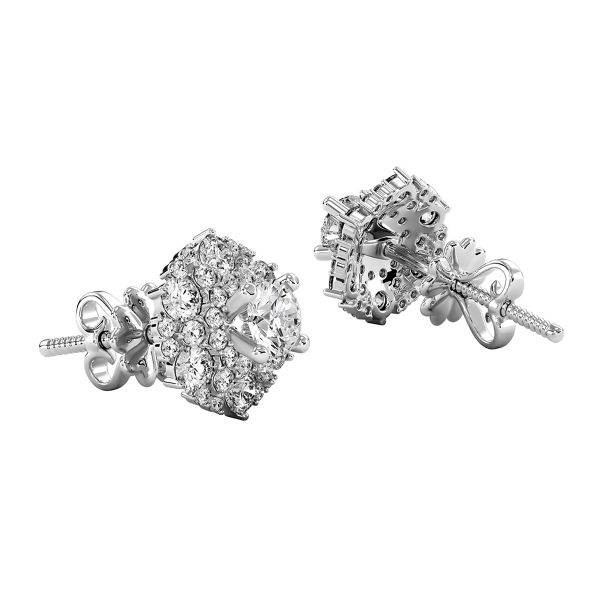 Bông Tai Kim Cương Tự Nhiên Vàng 18K