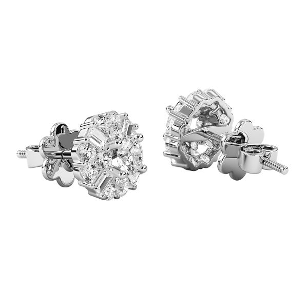 Bông Tai Kim Cương Tự Nhiên Vàng 18K