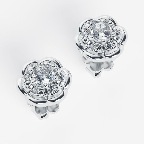 Bông Tai Kim Cương Tự Nhiên Vàng 18K