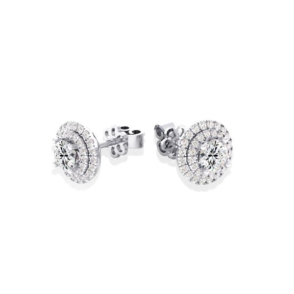 Bông Tai Kim Cương Tự Nhiên Vàng 18K