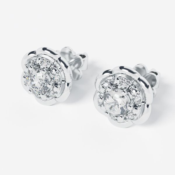 Bông Tai Kim Cương Tự Nhiên Vàng 18K