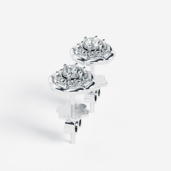 Bông Tai Kim Cương Tự Nhiên Vàng 18K