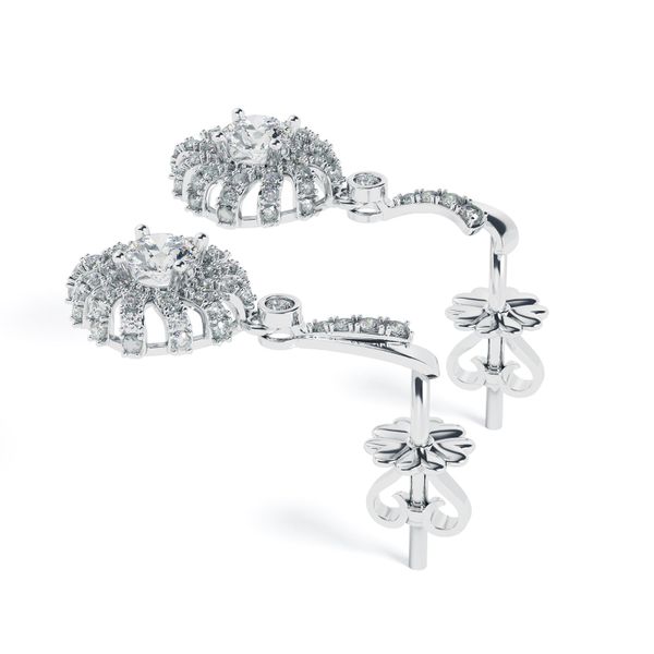 Bông Tai Kim Cương Tự Nhiên Vàng 18K