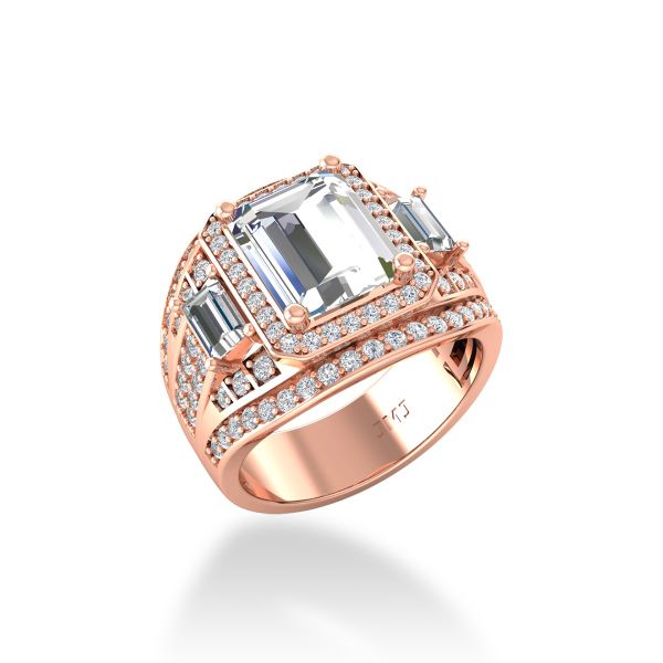 Nhẫn Nam Kim Cương Tự Nhiên Vàng 14K