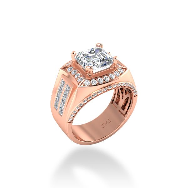 Nhẫn Nam Kim Cương Tự Nhiên Vàng 14K