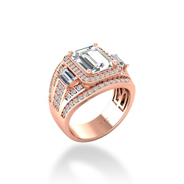 Nhẫn Nam Kim Cương Tự Nhiên Vàng 14K