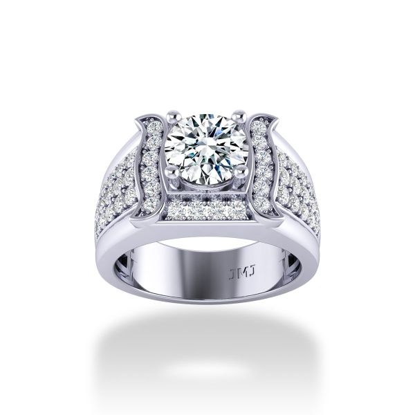 Nhẫn Nam Kim Cương Tự Nhiên Vàng 14K