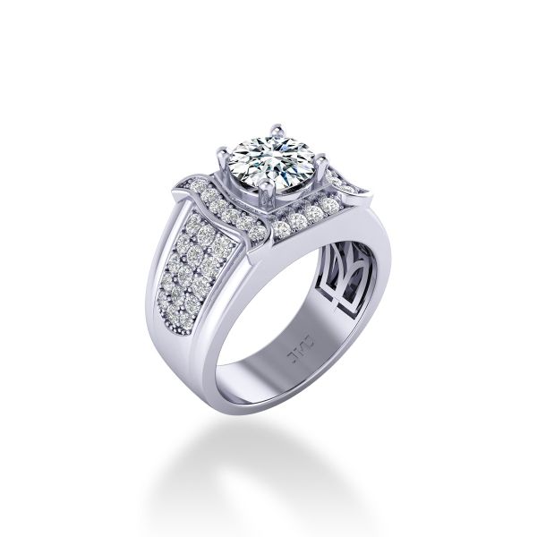 Nhẫn Nam Kim Cương Tự Nhiên Vàng 14K