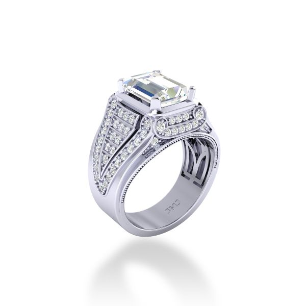 Nhẫn Nam Kim Cương Tự Nhiên Vàng 14K