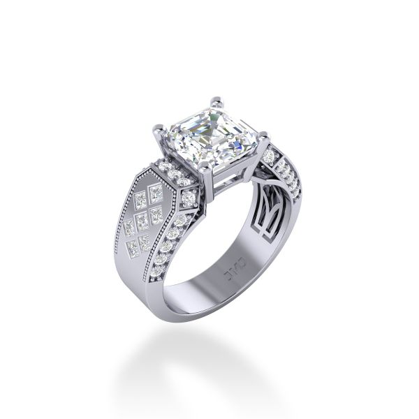 Nhẫn Nam Kim Cương Tự Nhiên Vàng 14K