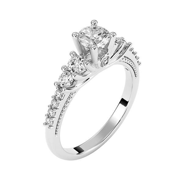 Nhẫn Nữ Kim Cương Tự Nhiên Vàng 18K