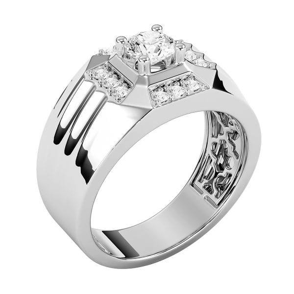 Nhẫn Nam Kim Cương Tự Nhiên Vàng 18K