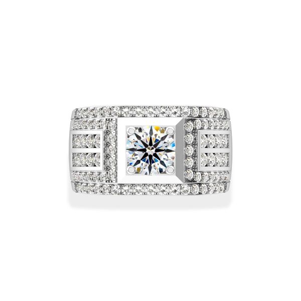 Nhẫn Nam Kim Cương Tự Nhiên Vàng 14K