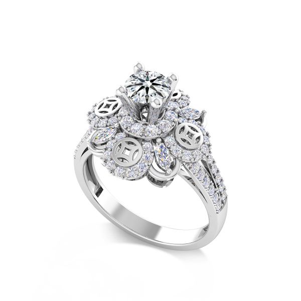 Nhẫn Nữ Kim Cương Tự Nhiên Vàng 18K