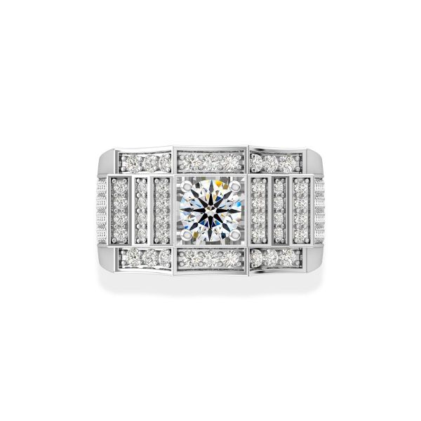 Nhẫn Nam Kim Cương Tự Nhiên Vàng 14K