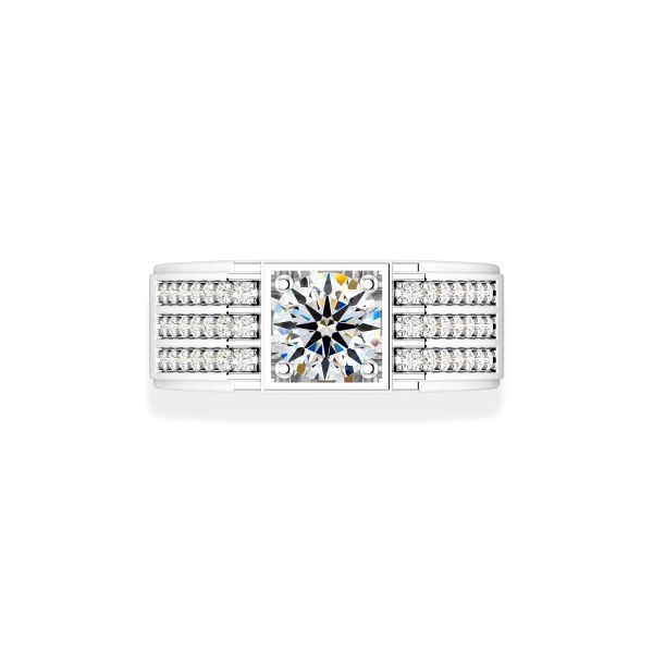 Nhẫn Nam Kim Cương Tự Nhiên Vàng 14K