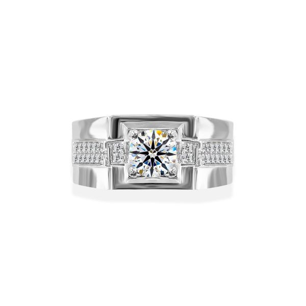Nhẫn Nam Kim Cương Tự Nhiên Vàng 14K