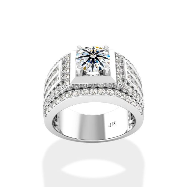 Nhẫn Nam Kim Cương Tự Nhiên Vàng 14K