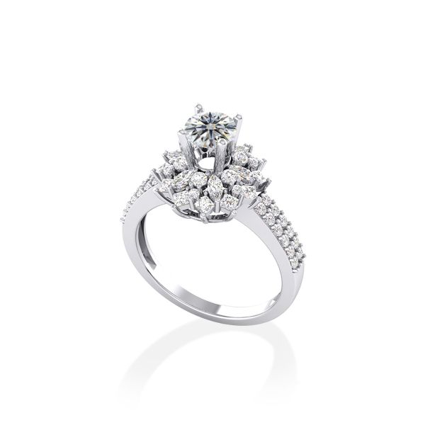 Nhẫn Nữ Kim Cương Tự Nhiên Vàng 18K