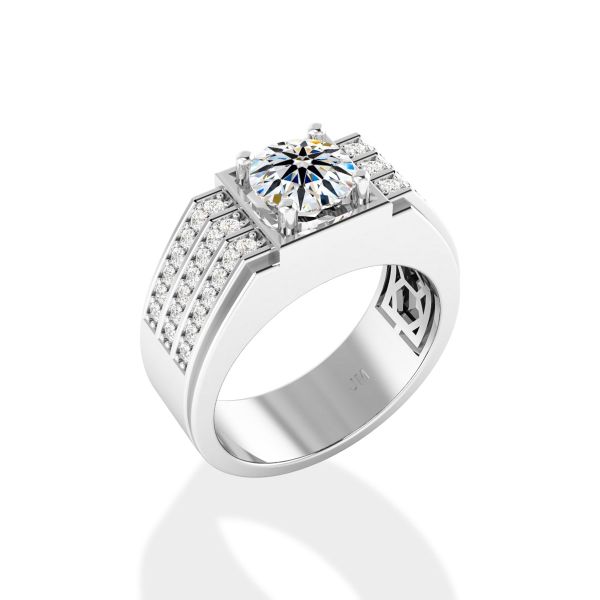 Nhẫn Nam Kim Cương Tự Nhiên Vàng 14K