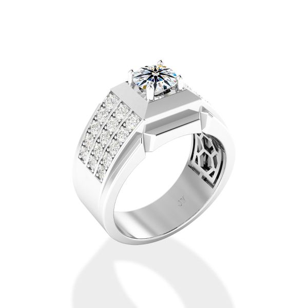 Nhẫn Nam Kim Cương Tự Nhiên Vàng 14K