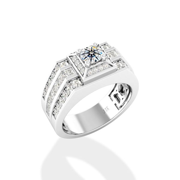 Nhẫn Nam Kim Cương Tự Nhiên Vàng 14K