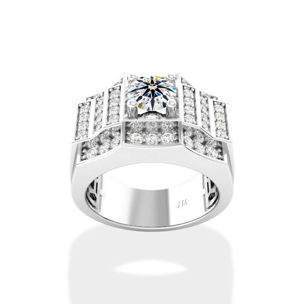 Nhẫn Nam Kim Cương Tự Nhiên Vàng 14K