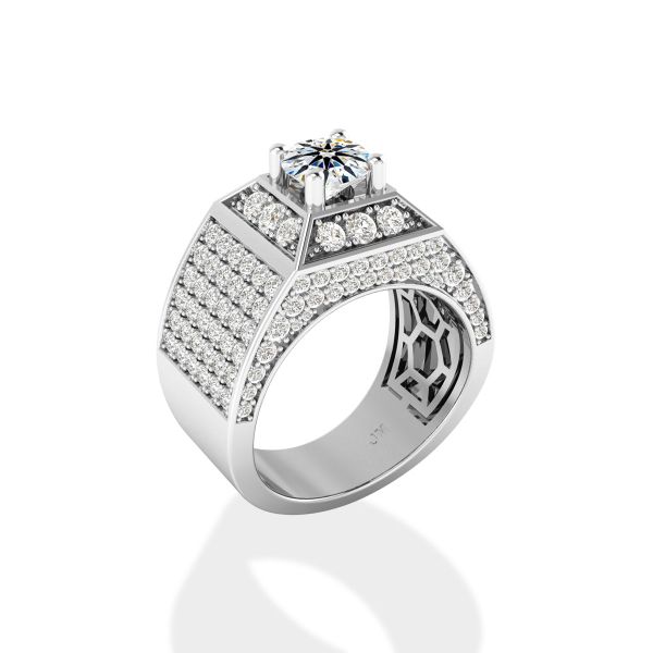 Nhẫn Nam Kim Cương Tự Nhiên Vàng 14K