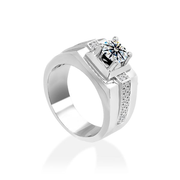Nhẫn Nam Kim Cương Tự Nhiên Vàng 14K