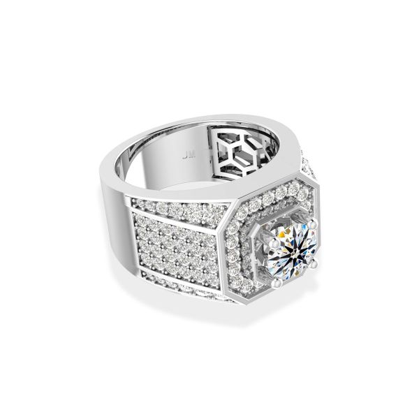 Nhẫn Nam Kim Cương Tự Nhiên Vàng 14K