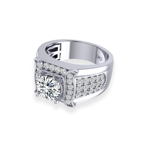 Nhẫn Nam Kim Cương Tự Nhiên Vàng 14K
