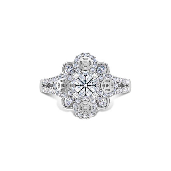 Nhẫn Nữ Kim Cương Tự Nhiên Vàng 18K