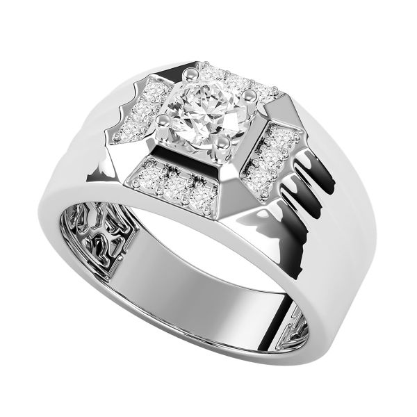 Nhẫn Nam Kim Cương Tự Nhiên Vàng 18K