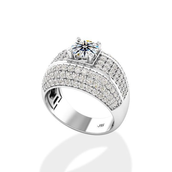 Nhẫn Nam Kim Cương Tự Nhiên Vàng 14K