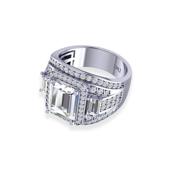 Nhẫn Nam Kim Cương Tự Nhiên Vàng 14K