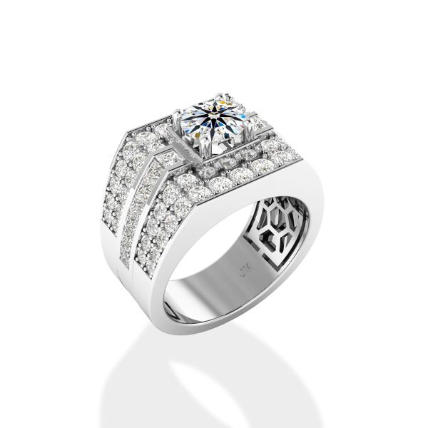 Nhẫn Nam Kim Cương Tự Nhiên Vàng 14K