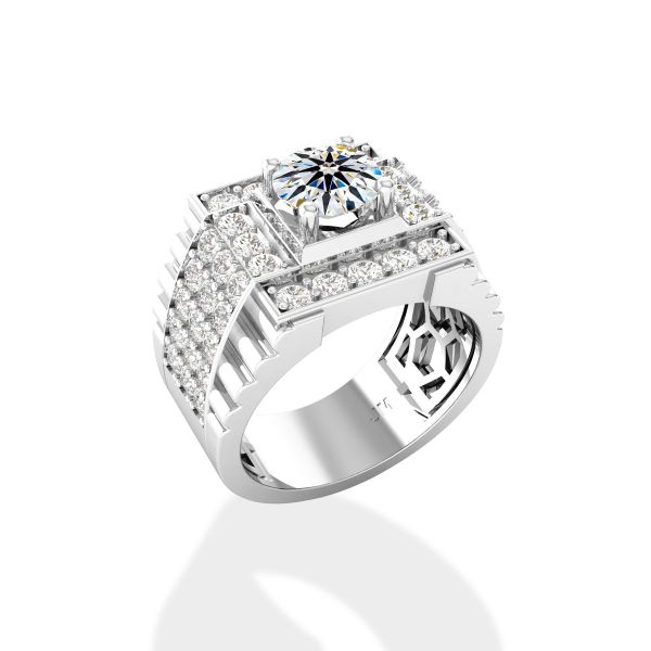 Nhẫn Nam Kim Cương Tự Nhiên Vàng 14K
