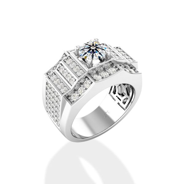 Nhẫn Nam Kim Cương Tự Nhiên Vàng 14K