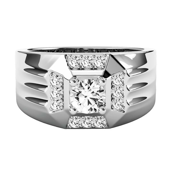 Nhẫn Nam Kim Cương Tự Nhiên Vàng 18K