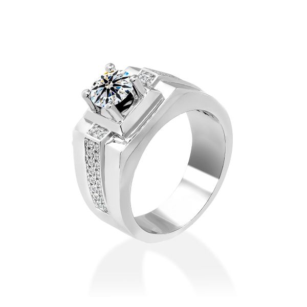 Nhẫn Nam Kim Cương Tự Nhiên Vàng 14K