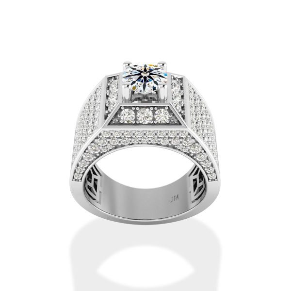 Nhẫn Nam Kim Cương Tự Nhiên Vàng 14K