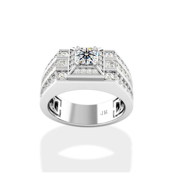 Nhẫn Nam Kim Cương Tự Nhiên Vàng 14K