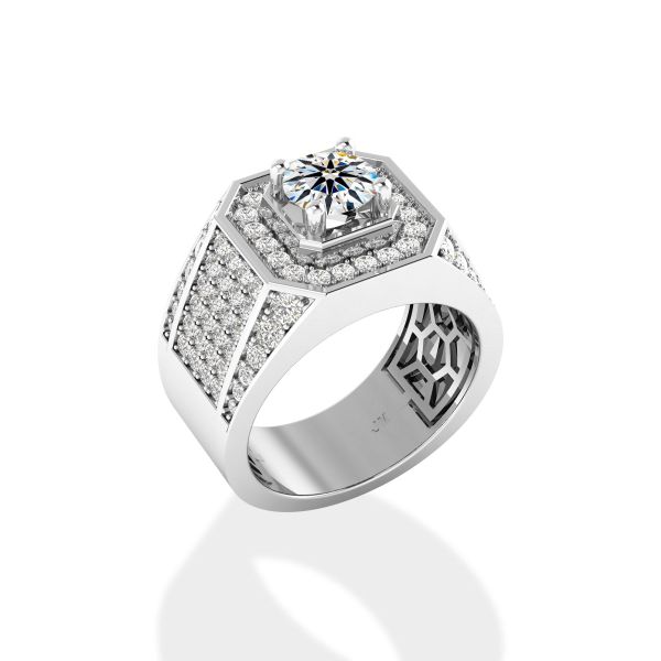 Nhẫn Nam Kim Cương Tự Nhiên Vàng 14K