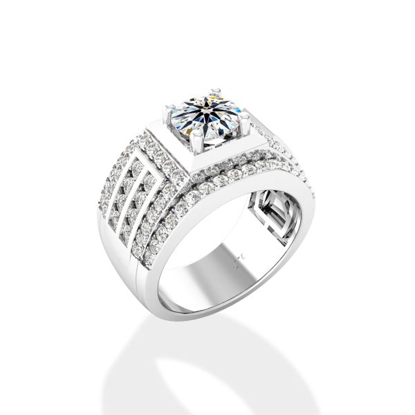 Nhẫn Nam Kim Cương Tự Nhiên Vàng 14K
