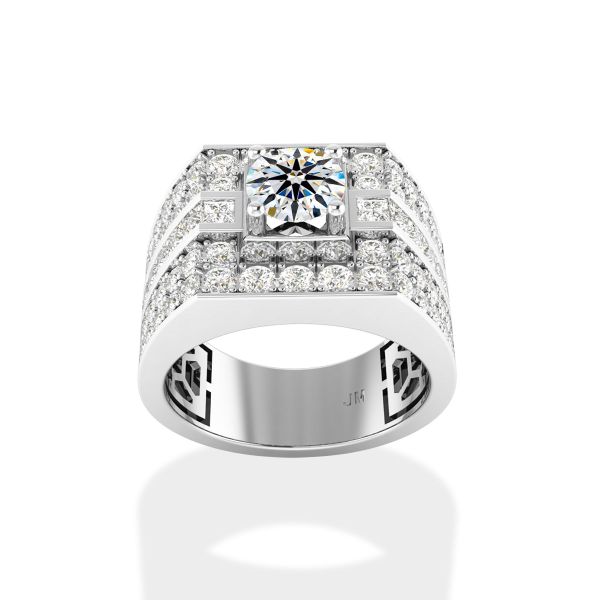 Nhẫn Nam Kim Cương Tự Nhiên Vàng 14K