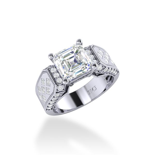 Nhẫn Nam Kim Cương Tự Nhiên Vàng 14K