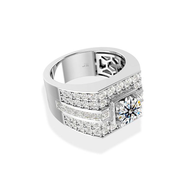 Nhẫn Nam Kim Cương Tự Nhiên Vàng 14K