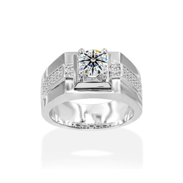 Nhẫn Nam Kim Cương Tự Nhiên Vàng 14K